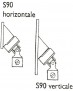 plaque fixation métallique Sortie femelle pour tube Ø 12 extérieur Livré avec tringle d'attaque carré 8 / 280 mm Horizontale