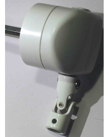 Renvoi en façade blanc modèle droit pour manivelle Ø12/ tige 6 pans 7 L200mm