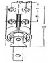 Sortie 45° plaque métallique 22x59 Tourillon métallique 9.9 Livré avec tringle d'attaque 6 Pans 7