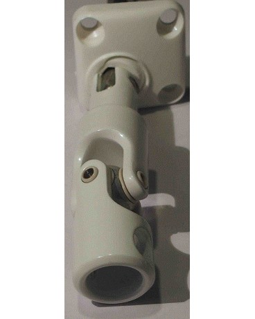 Mini bloc guide angulaire déporté blanc pour manivelle Ø12/ tige 6 pans 7 L160mm